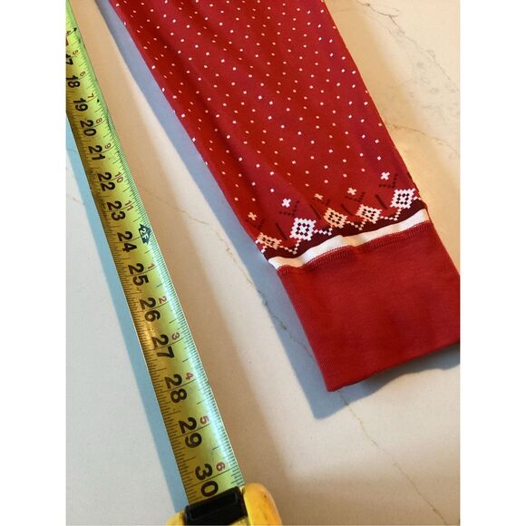 Hanna Andersson Holiday Print Long John Set Top Sz L Red Fair Isle - Picture 9 of 9